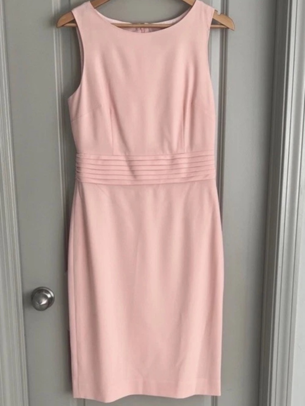 J. Crew 365 Pale Pink Sleeveless Midi Dress with Waist Detail 8p